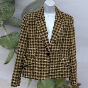 Women's Size 12 Suit Jacket Lined One Button Closure Design By-Jones New York